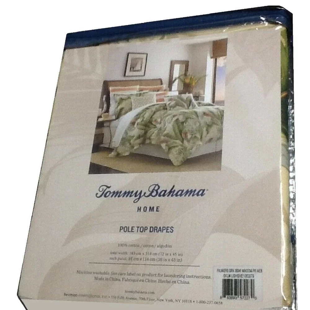 2-panel new Tommy Bahama PALMIERS Window Curtains in Unopened Retail Package